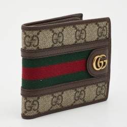 Gucci Brown/Brown GG Supreme Canvas and Leather Ophidia Bifold Wallet