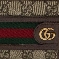Gucci Brown/Brown GG Supreme Canvas and Leather Ophidia Bifold Wallet