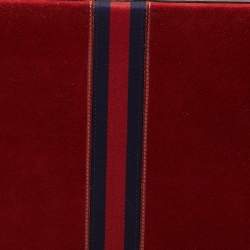 Gucci Red Suede and Leather Vintage Briefcase