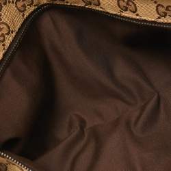Pre Owned Gucci Brown/Beige GG Canvas Double Pocket Waist Bag