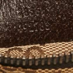 Pre Owned Gucci Brown/Beige GG Canvas Double Pocket Waist Bag
