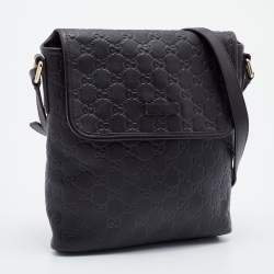 Pre Owned Gucci Brown Guccissima Leather Messenger Bag