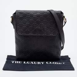 Pre Owned Gucci Brown Guccissima Leather Messenger Bag