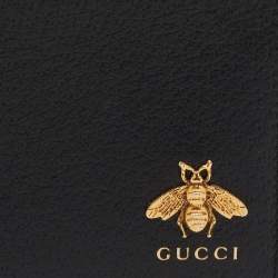 Gucci Black Leather Animalier Bifold Wallet