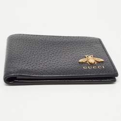 Gucci Black Leather Animalier Bifold Wallet