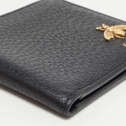 Gucci Black Leather Animalier Bifold Wallet