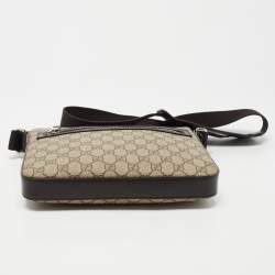 Gucci Dark Brown/Beige GG Supreme Canvas and Leather Messenger Bag