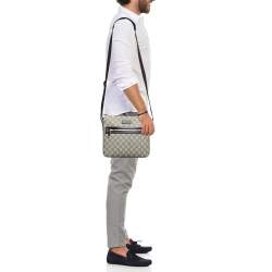 Gucci Dark Brown/Beige GG Supreme Canvas and Leather Messenger Bag