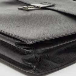 Gucci Black Textured Leather Combination Lock Briefcase