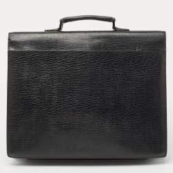 Gucci Black Textured Leather Combination Lock Briefcase