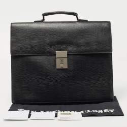Gucci Black Textured Leather Combination Lock Briefcase