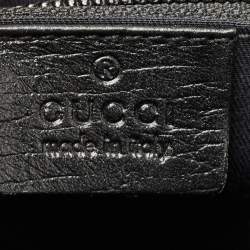 Gucci Black Textured Leather Combination Lock Briefcase
