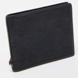 Gucci Black GG Canvas and Leather Bifold Wallet