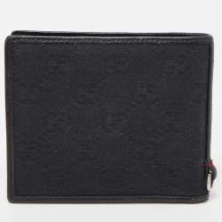 Gucci Black GG Canvas and Leather Bifold Wallet