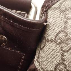 Pre Owned Gucci Beige/Ebony GG Supreme Canvas and Leather Web Messenger Bag