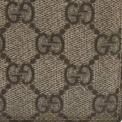 Gucci Beige GG Supreme Canvas Bi Fold Wallet