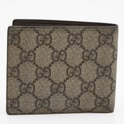 Gucci Beige GG Supreme Canvas Bi Fold Wallet