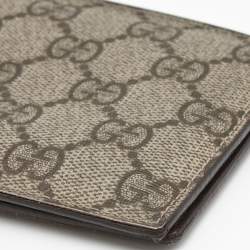 Gucci Beige GG Supreme Canvas Bi Fold Wallet
