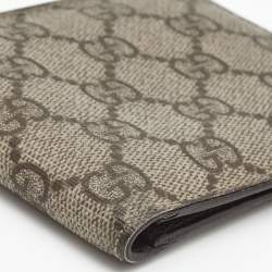 Gucci Beige GG Supreme Canvas Bi Fold Wallet