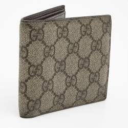 Gucci Beige GG Supreme Canvas Bi Fold Wallet