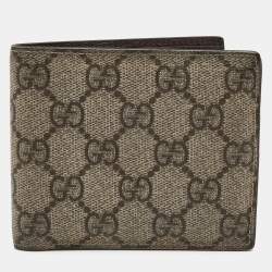 Gucci Beige GG Supreme Canvas Bi Fold Wallet