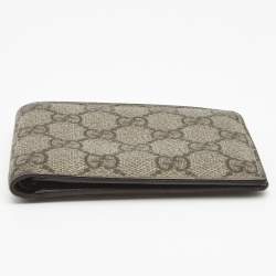 Gucci Beige GG Supreme Canvas Bi Fold Wallet