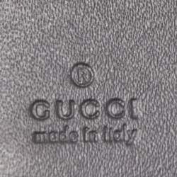 Gucci Black/Beige Printed GG Supreme and Leather Zip Around Travel Clutch