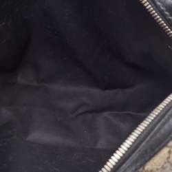 Gucci Beige/Black GG Supreme Canvas and Leather Zip Pouch