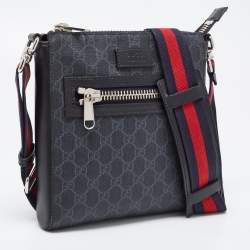 Gucci Black GG Supreme Canvas Small Messenger Bag