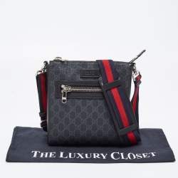 Gucci Black GG Supreme Canvas Small Messenger Bag