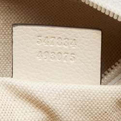 Pre Owned Gucci Ivory Leather Logo Day Backpack