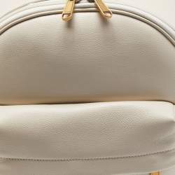 Pre Owned Gucci Ivory Leather Logo Day Backpack