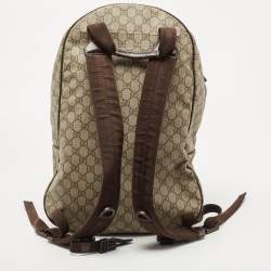 Gucci Beige/Brown GG Supreme Canvas Interlocking G Backpack
