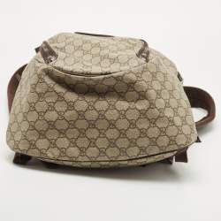 Gucci Beige/Brown GG Supreme Canvas Interlocking G Backpack