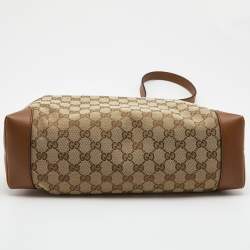 Gucci Beige/Brown GG Canvas and Leather Messenger Bag