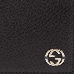 Gucci Black Leather Interlocking G Bifold Wallet 