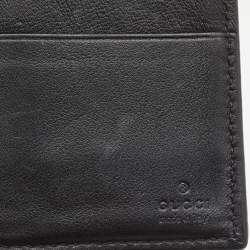 Pre Owned Gucci Black Guccissima Leather Bifold Wallet