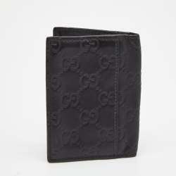 Pre Owned Gucci Black Guccissima Leather Bifold Wallet