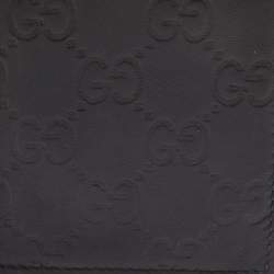 Pre Owned Gucci Black Guccissima Leather Bifold Wallet