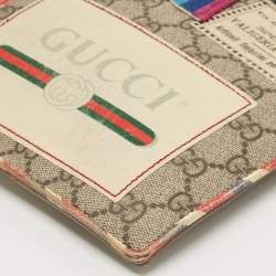 Gucci Beige GG Supreme Coated Canvas Courier Wristlet Pouch