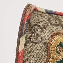 Gucci Beige GG Supreme Coated Canvas Courier Wristlet Pouch