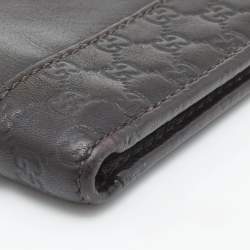 Gucci Dark Brown Guccissima Leather Bifold Compact Wallet
