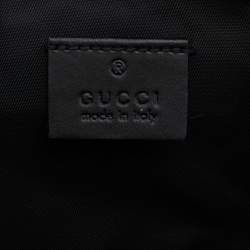 Pre Owned Gucci Black GG Supreme and Leather Web Toiletry Pouch