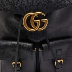 Gucci Black Leather GG Marmont Backpack