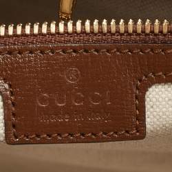 Gucci Brown/Beige GG Supreme Canvas and Leather Small GG Tote