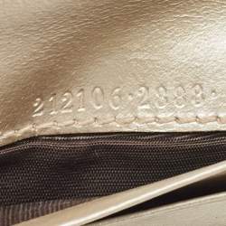 Gucci Silver GG Imprime Canvas and Leather GG Charm Trifold Wallet