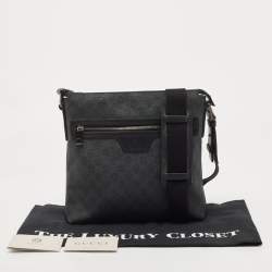Pre Owned Gucci Dark Grey GG Supreme Canvas Messenger Bag