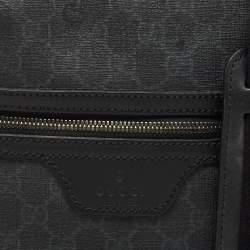 Pre Owned Gucci Dark Grey GG Supreme Canvas Messenger Bag