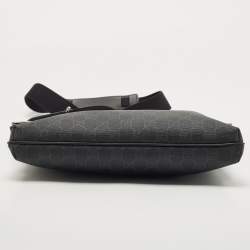 Pre Owned Gucci Dark Grey GG Supreme Canvas Messenger Bag