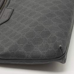 Pre Owned Gucci Dark Grey GG Supreme Canvas Messenger Bag